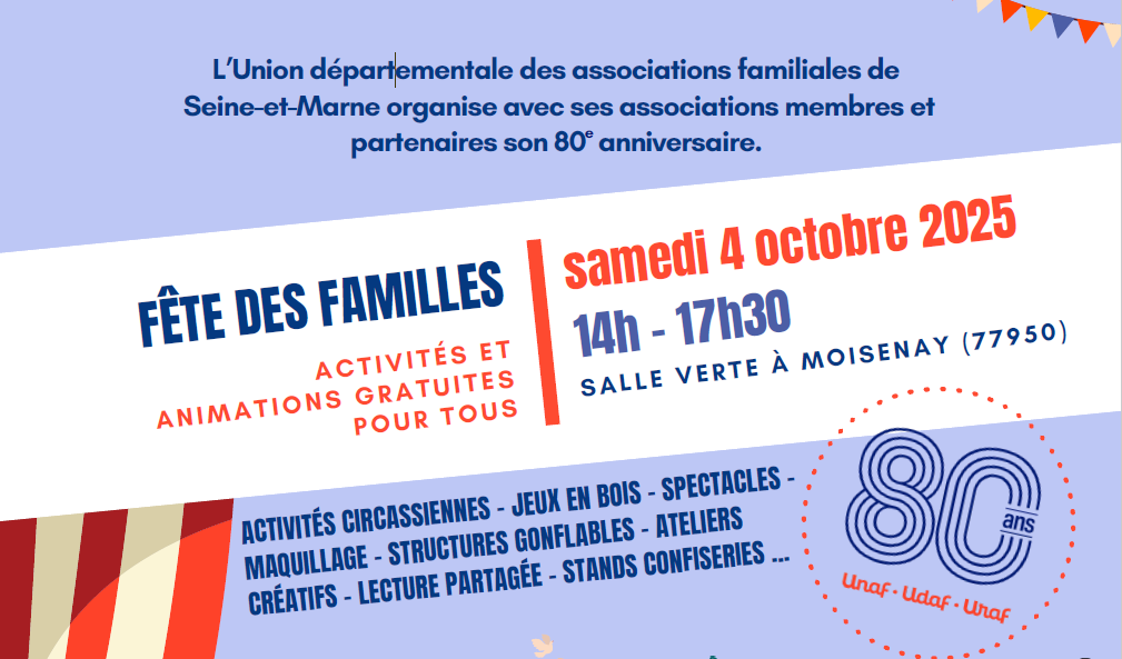 Journée anniversaire de l'Udaf 77 - Fête des Familles - Udaf 77 Seine ...
